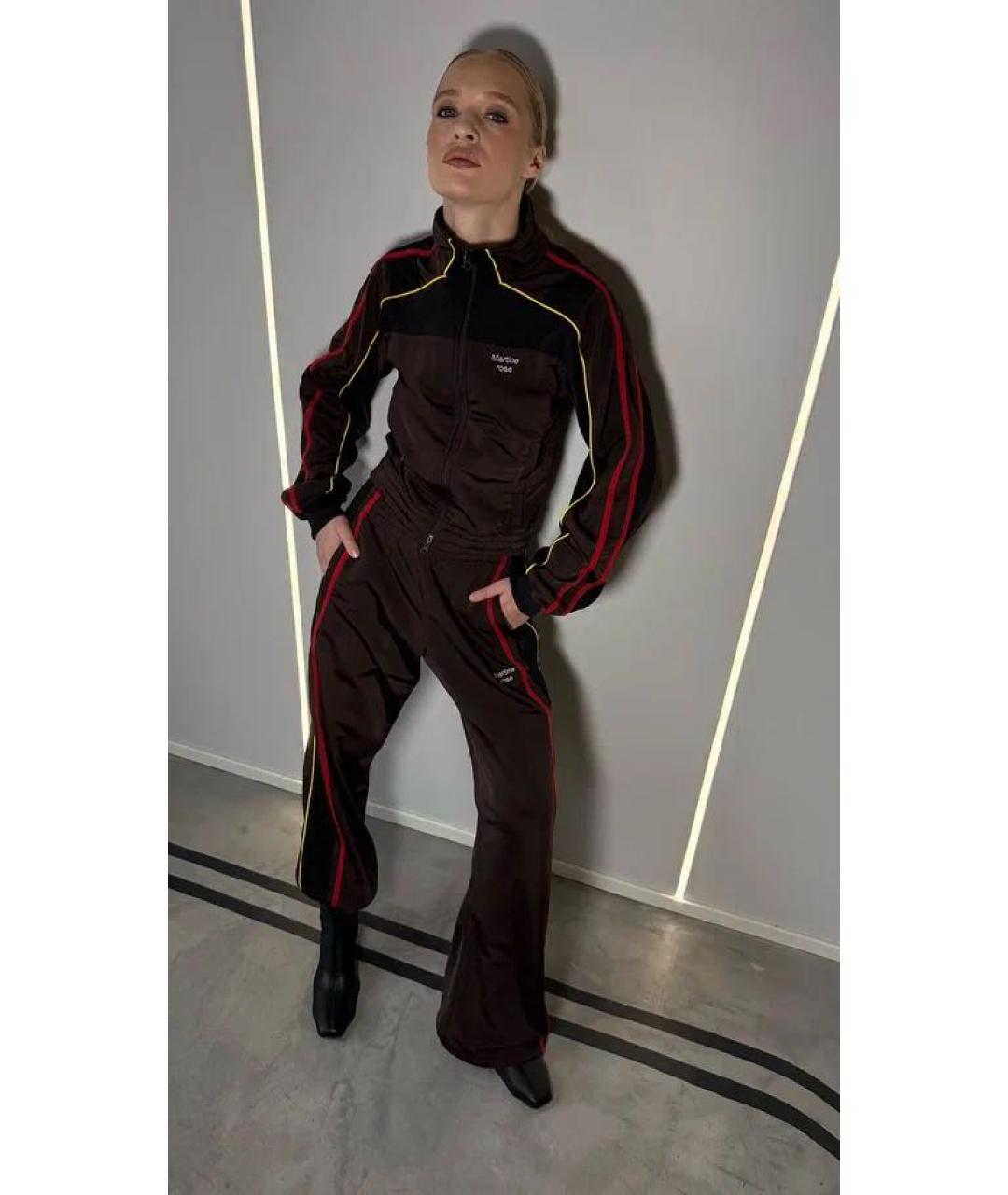 MARTINE ROSE Коричневая полиэстеровая спортивная куртка, фото 4