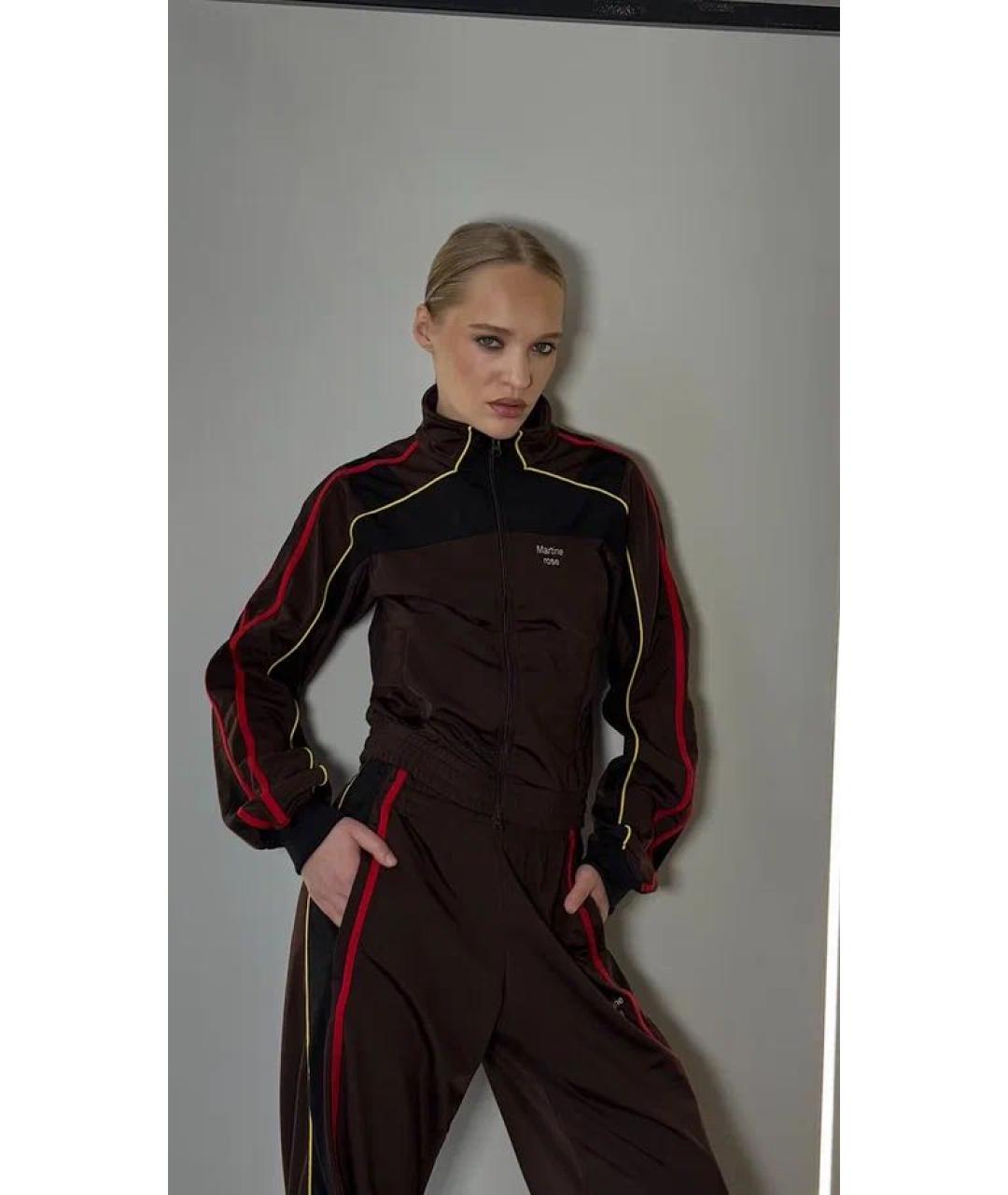 MARTINE ROSE Коричневая полиэстеровая спортивная куртка, фото 3