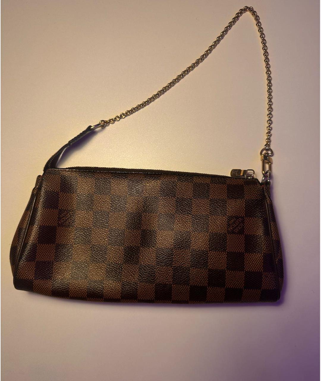 LOUIS VUITTON Коричневая кожаная сумка через плечо, фото 3