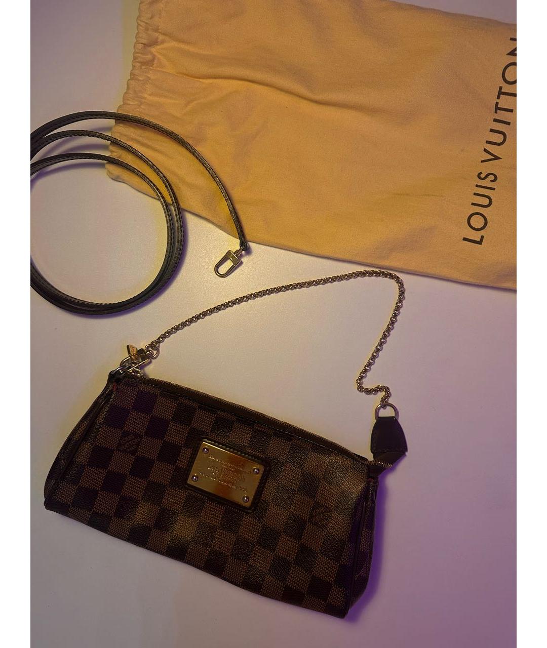 LOUIS VUITTON Коричневая кожаная сумка через плечо, фото 4