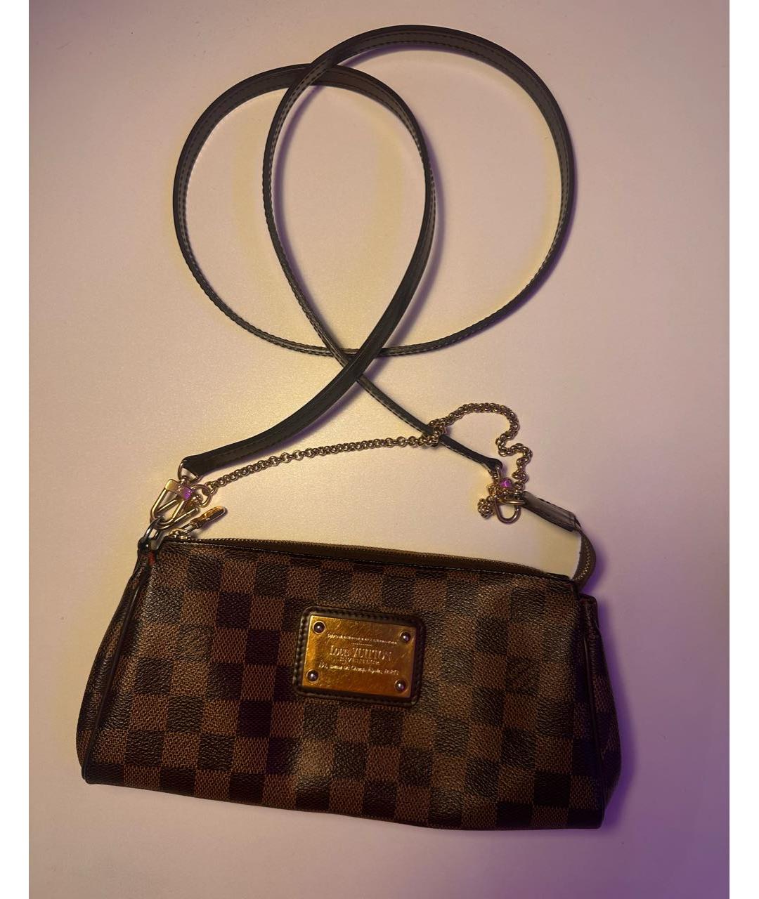 LOUIS VUITTON Коричневая кожаная сумка через плечо, фото 5