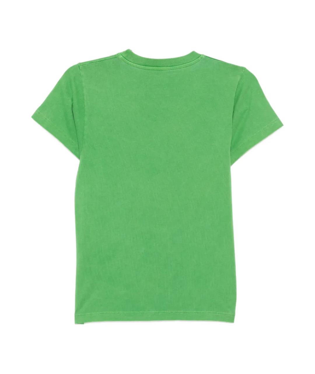 MARTINE ROSE Зеленая хлопковая футболка, фото 2