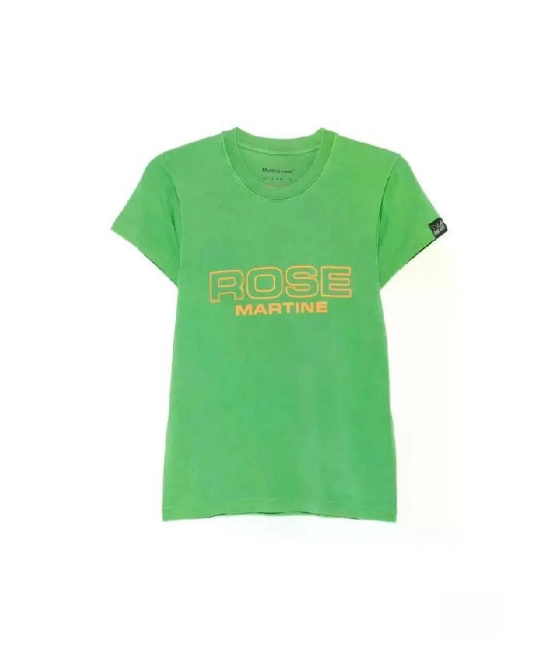 MARTINE ROSE Зеленая хлопковая футболка, фото 1