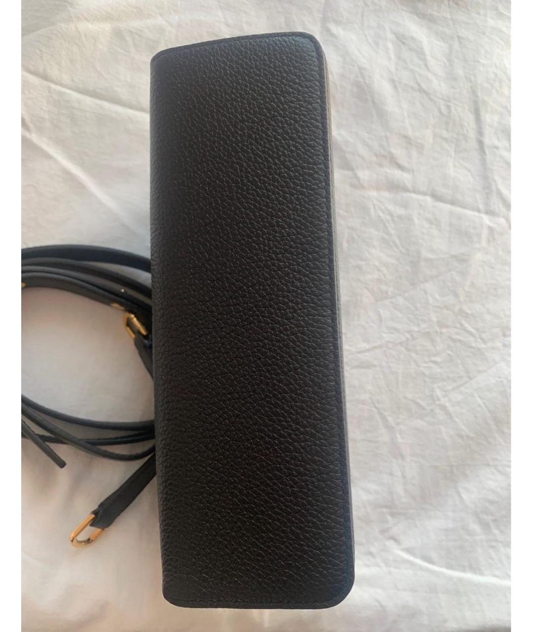 LORO PIANA Черная кожаная сумка через плечо, фото 5