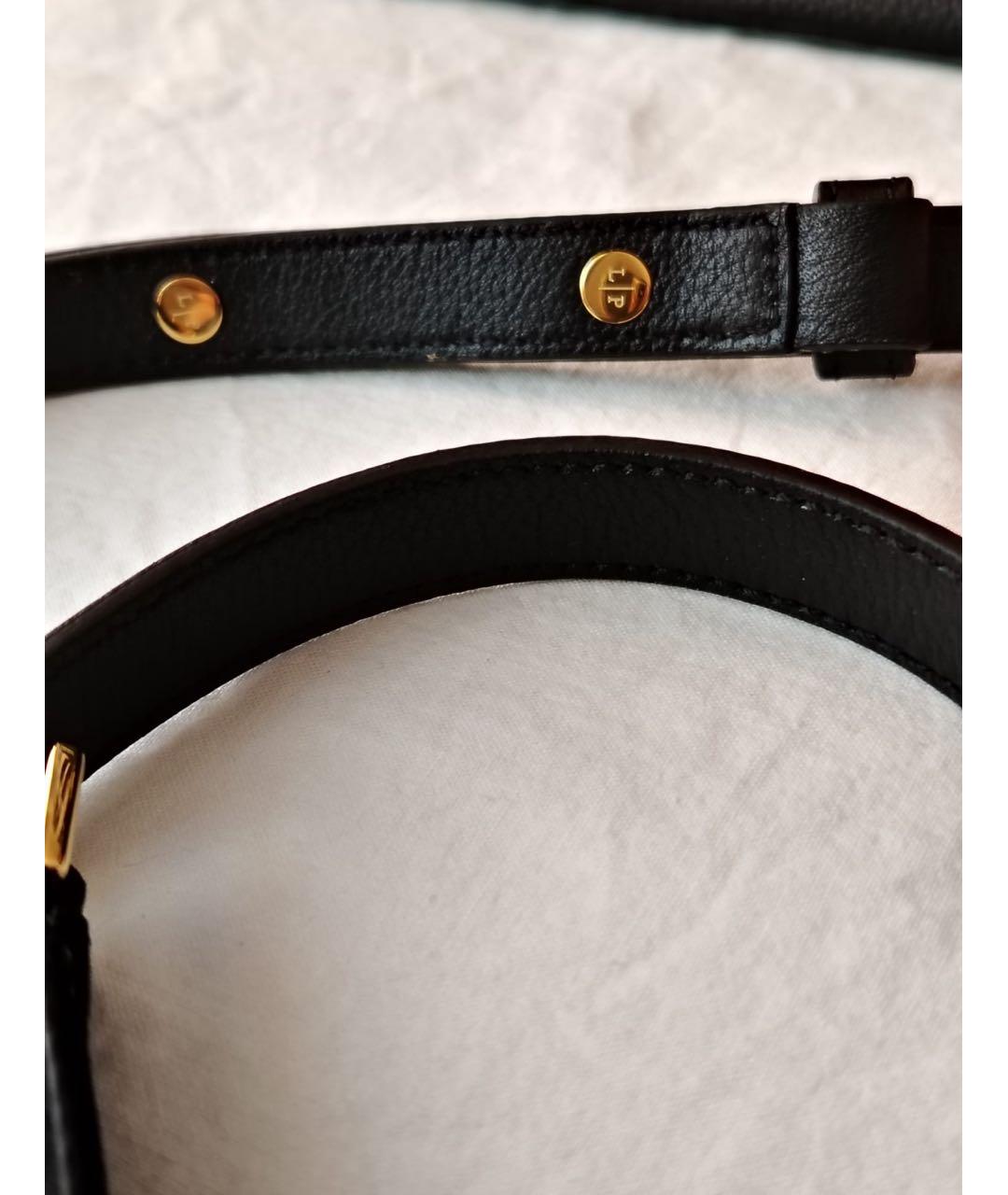 LORO PIANA Черная кожаная сумка через плечо, фото 7