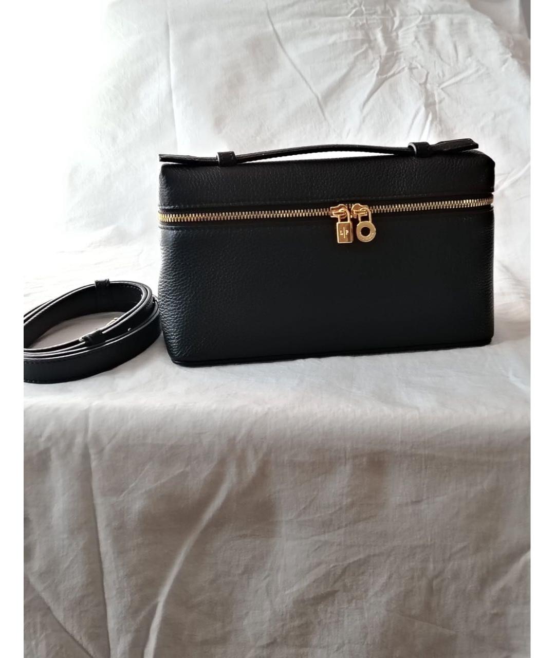 LORO PIANA Черная кожаная сумка через плечо, фото 9