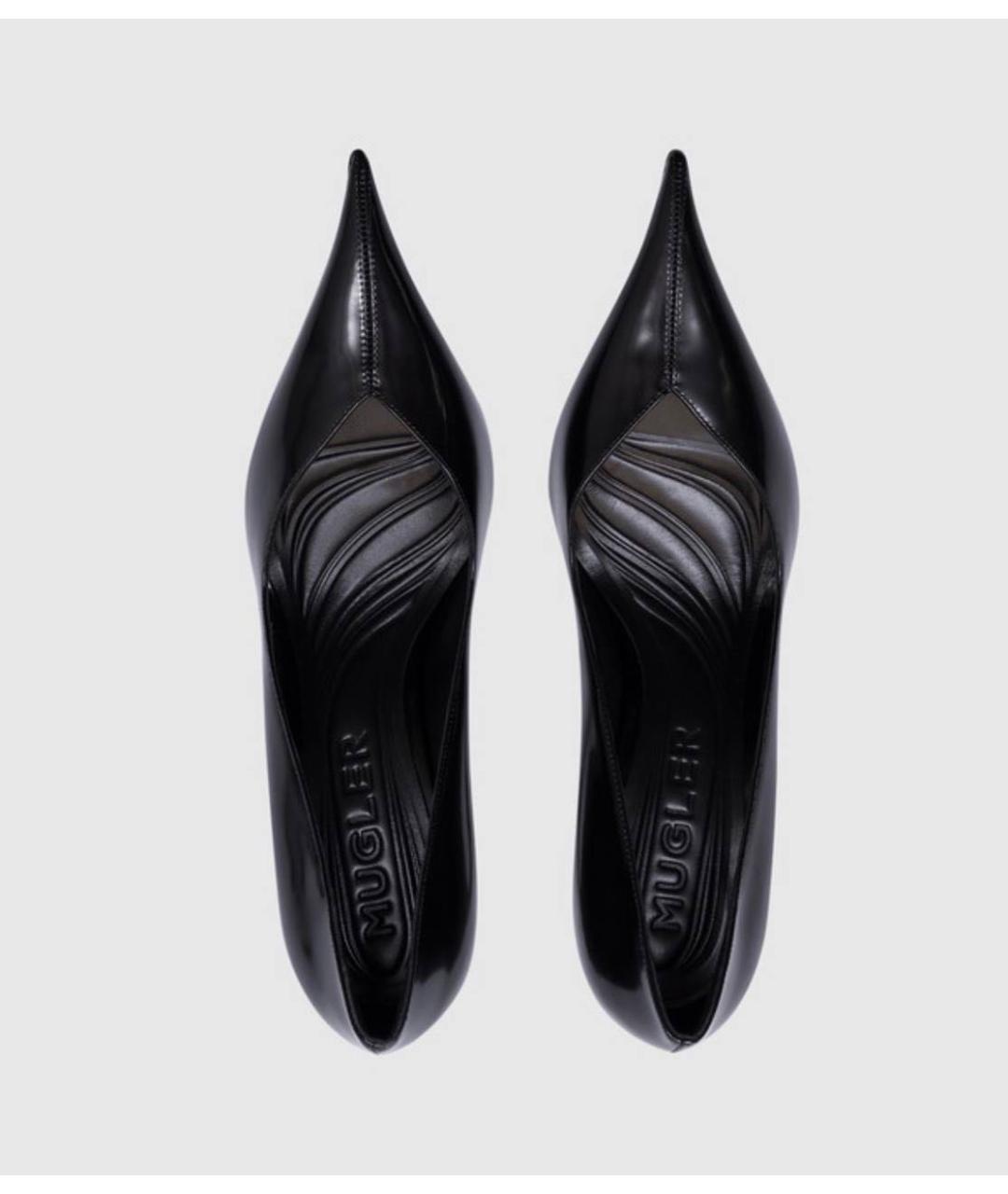 MUGLER Черные кожаные туфли, фото 4