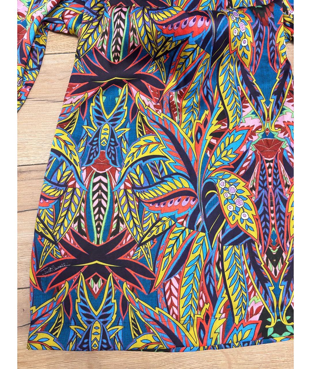 JUST CAVALLI Мульти полиэстеровое коктейльное платье, фото 4