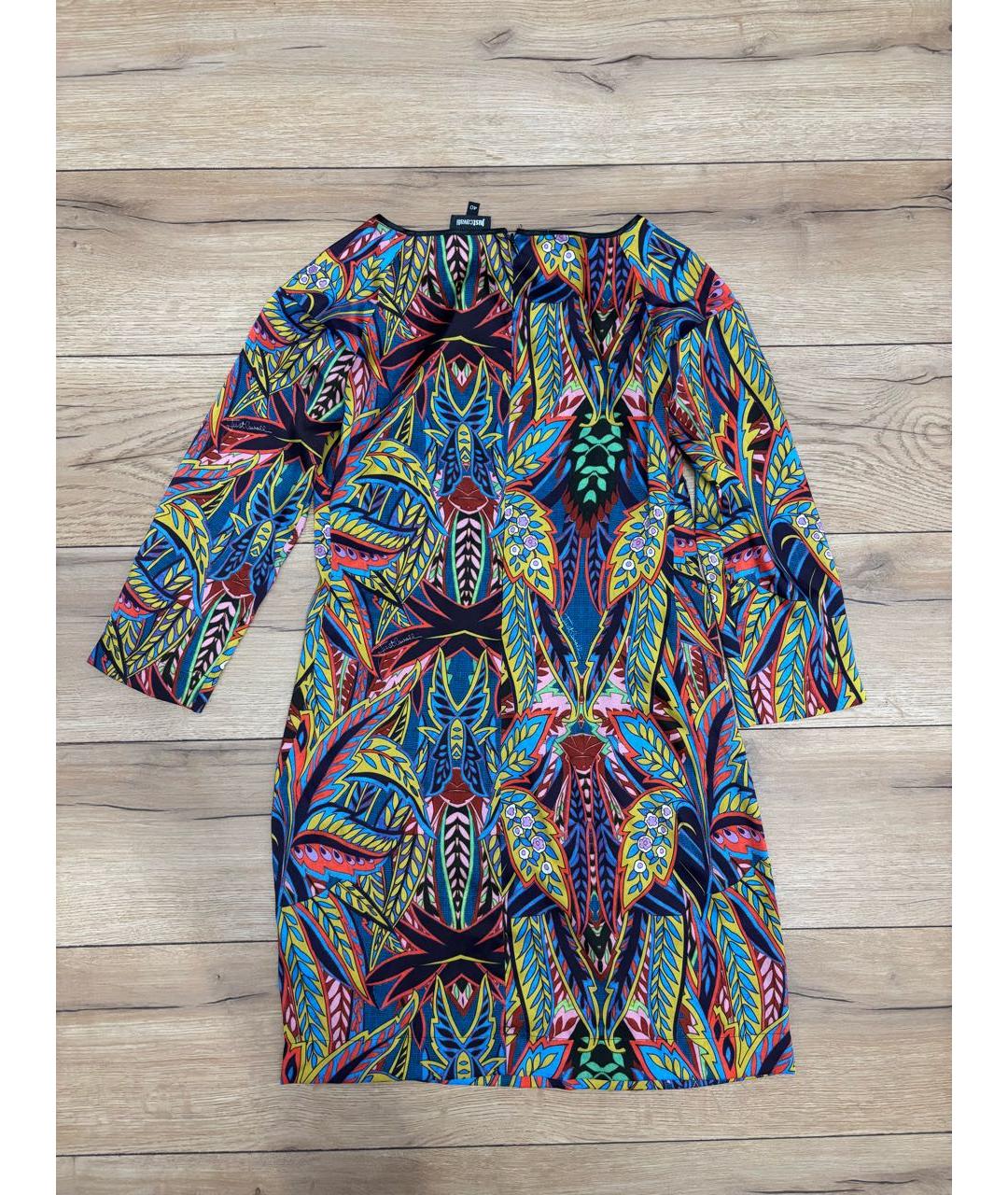 JUST CAVALLI Мульти полиэстеровое коктейльное платье, фото 2