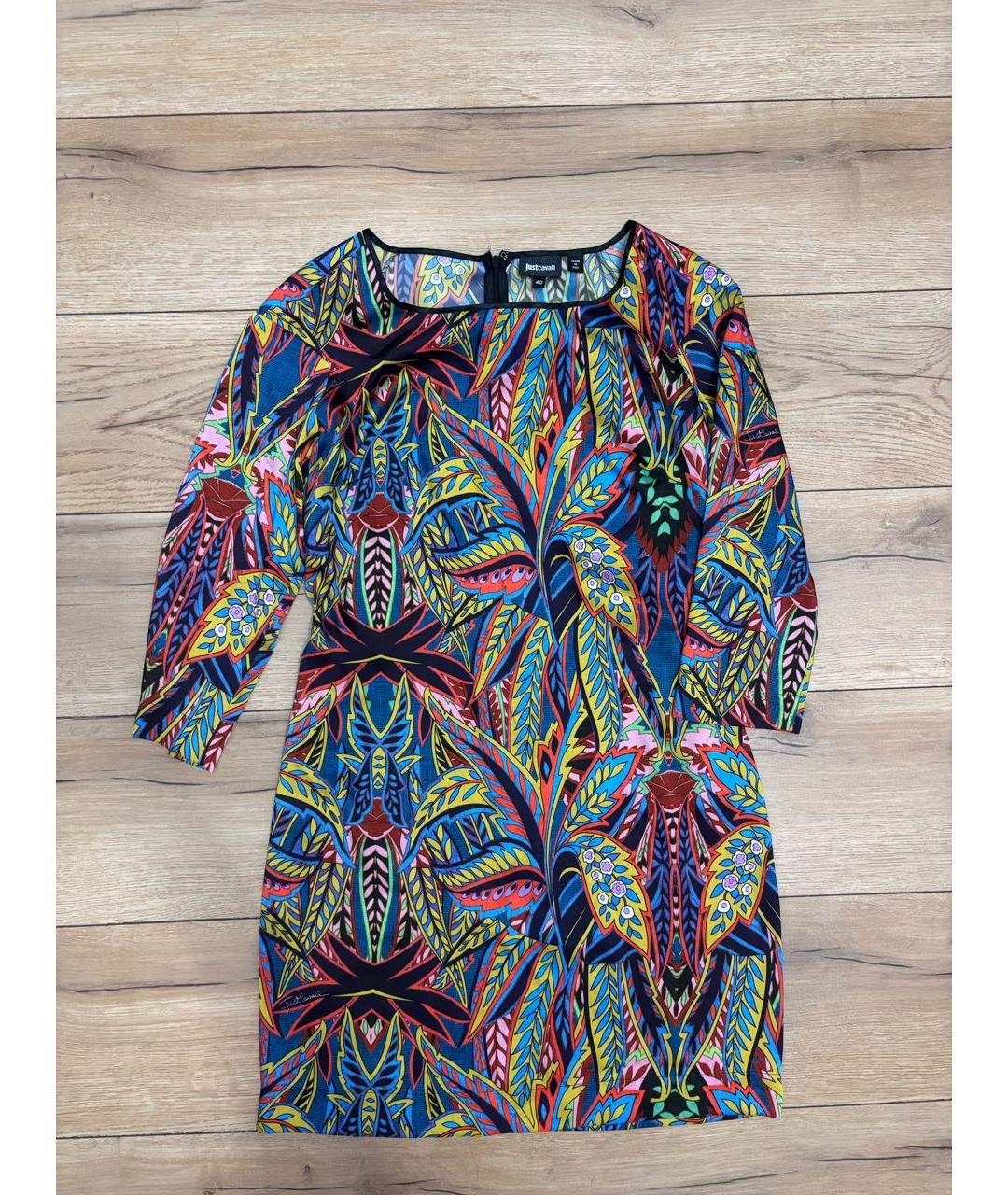 JUST CAVALLI Мульти полиэстеровое коктейльное платье, фото 3