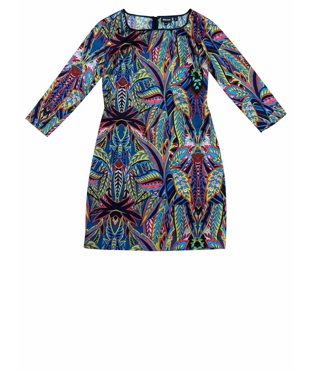 JUST CAVALLI Мульти полиэстеровое коктейльное платье, фото 1