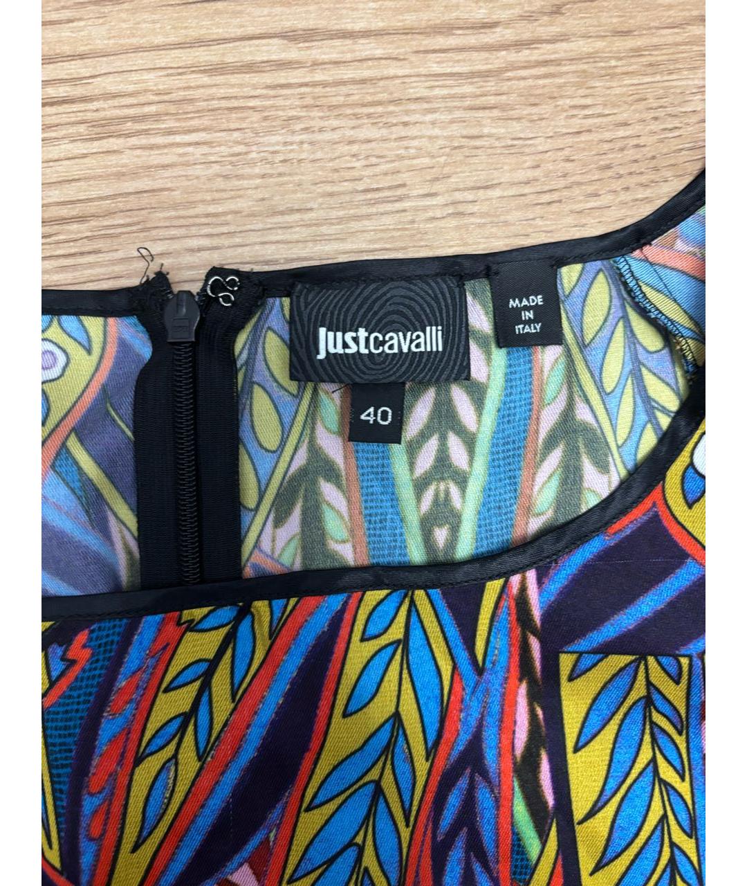 JUST CAVALLI Мульти полиэстеровое коктейльное платье, фото 6