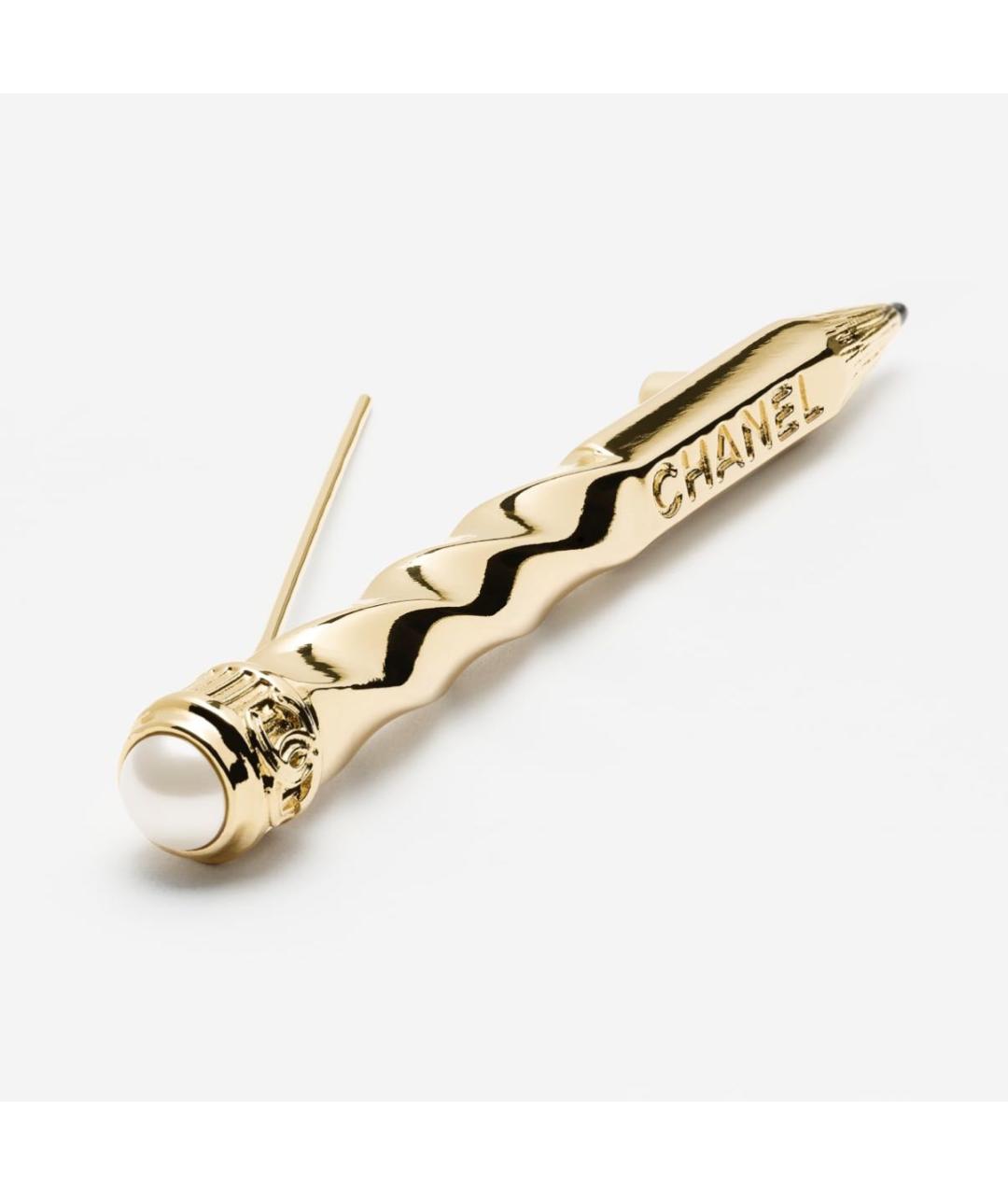 CHANEL Золотая металлическая булавка / брошь, фото 2