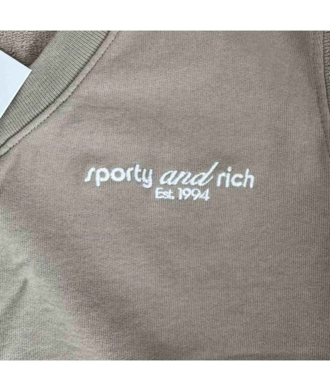 SPORTY AND RICH Бежевая хлопковая жилетка, фото 7