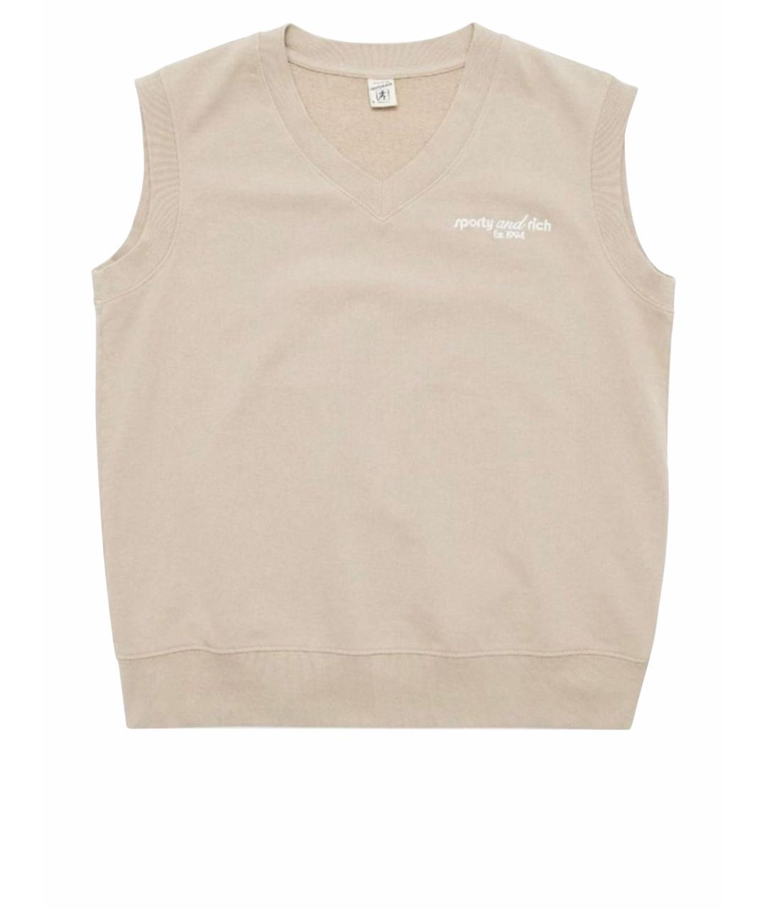 SPORTY AND RICH Бежевая хлопковая жилетка, фото 1