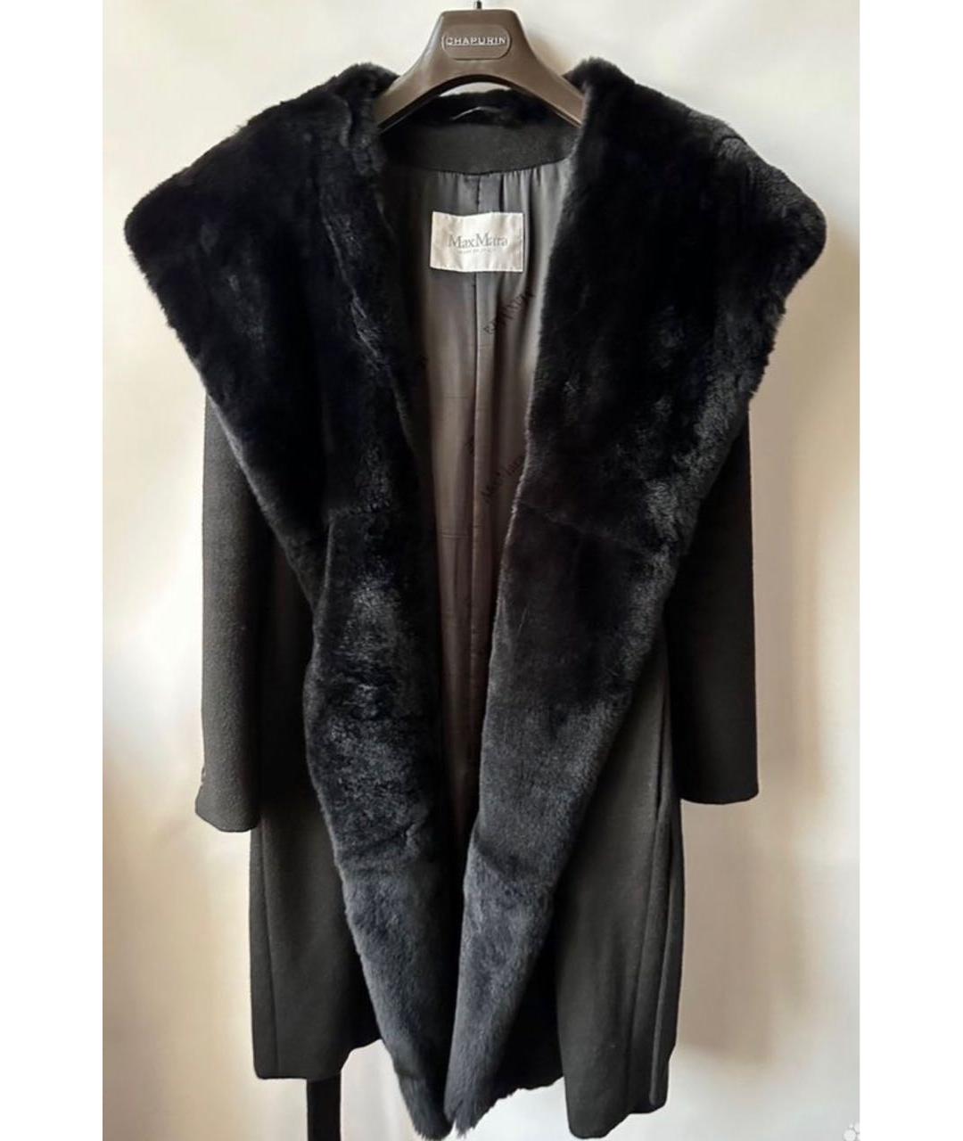 MAX MARA Черное шерстяное пальто, фото 5