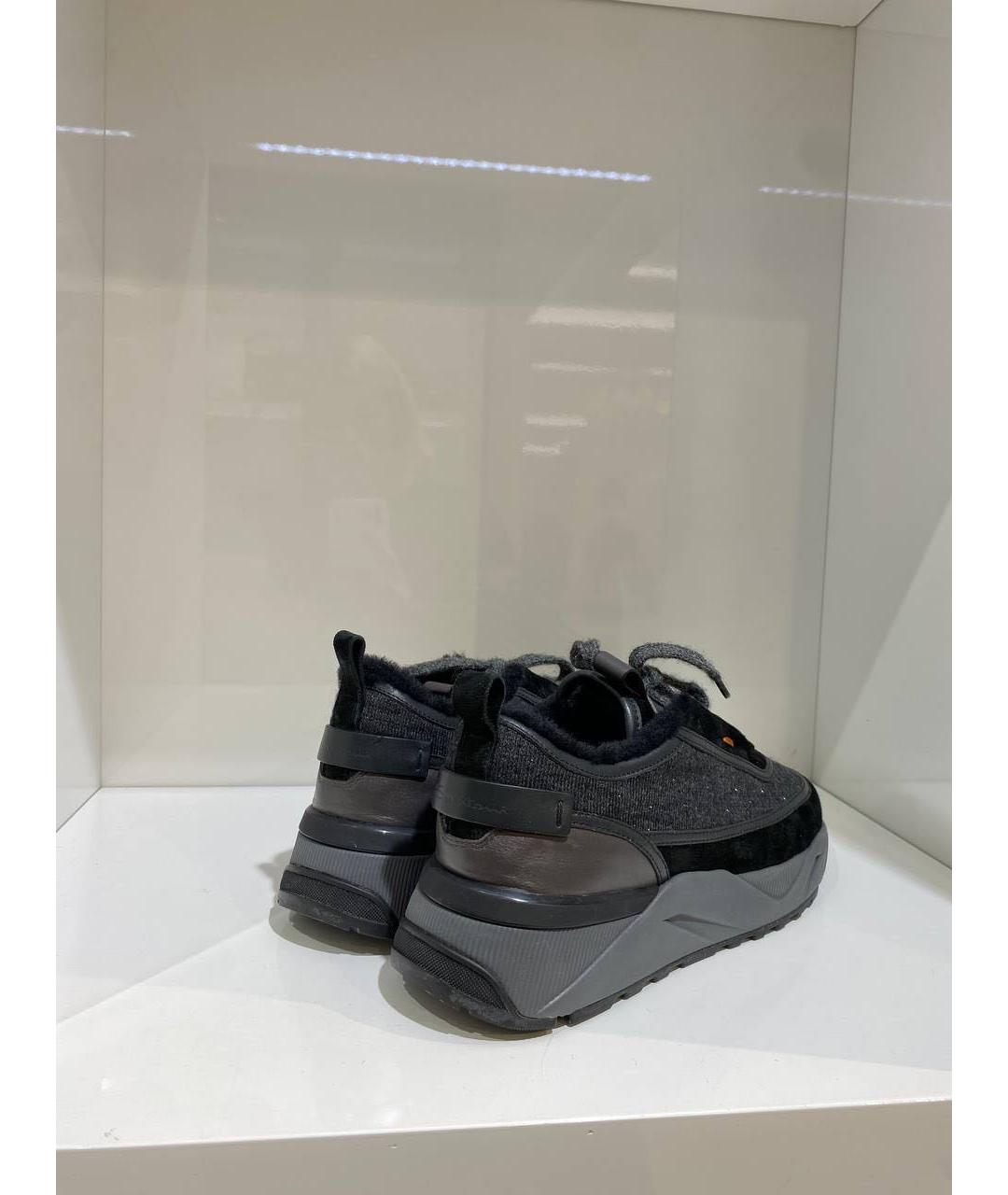 SANTONI Черные кроссовки, фото 3