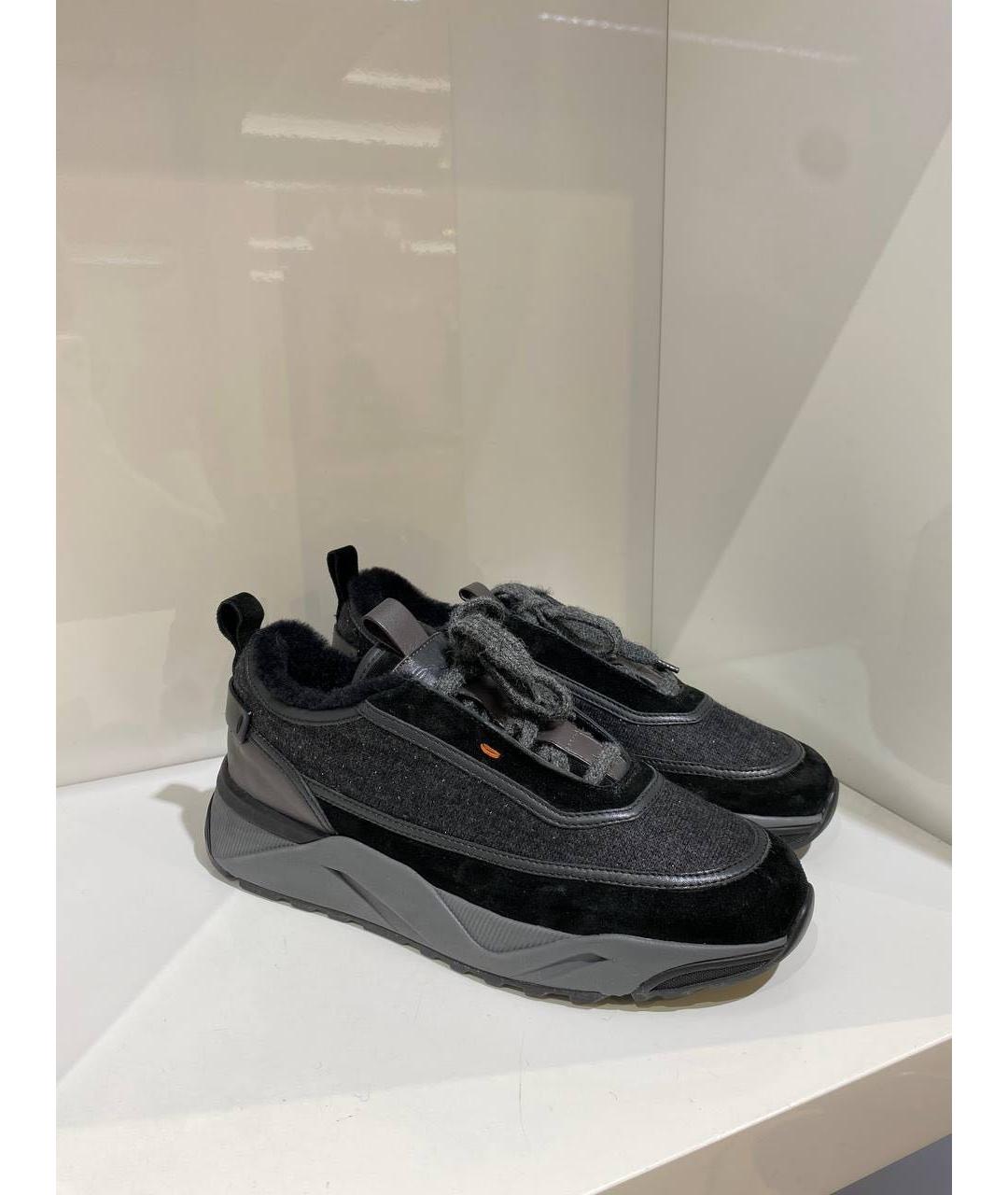 SANTONI Черные кроссовки, фото 4