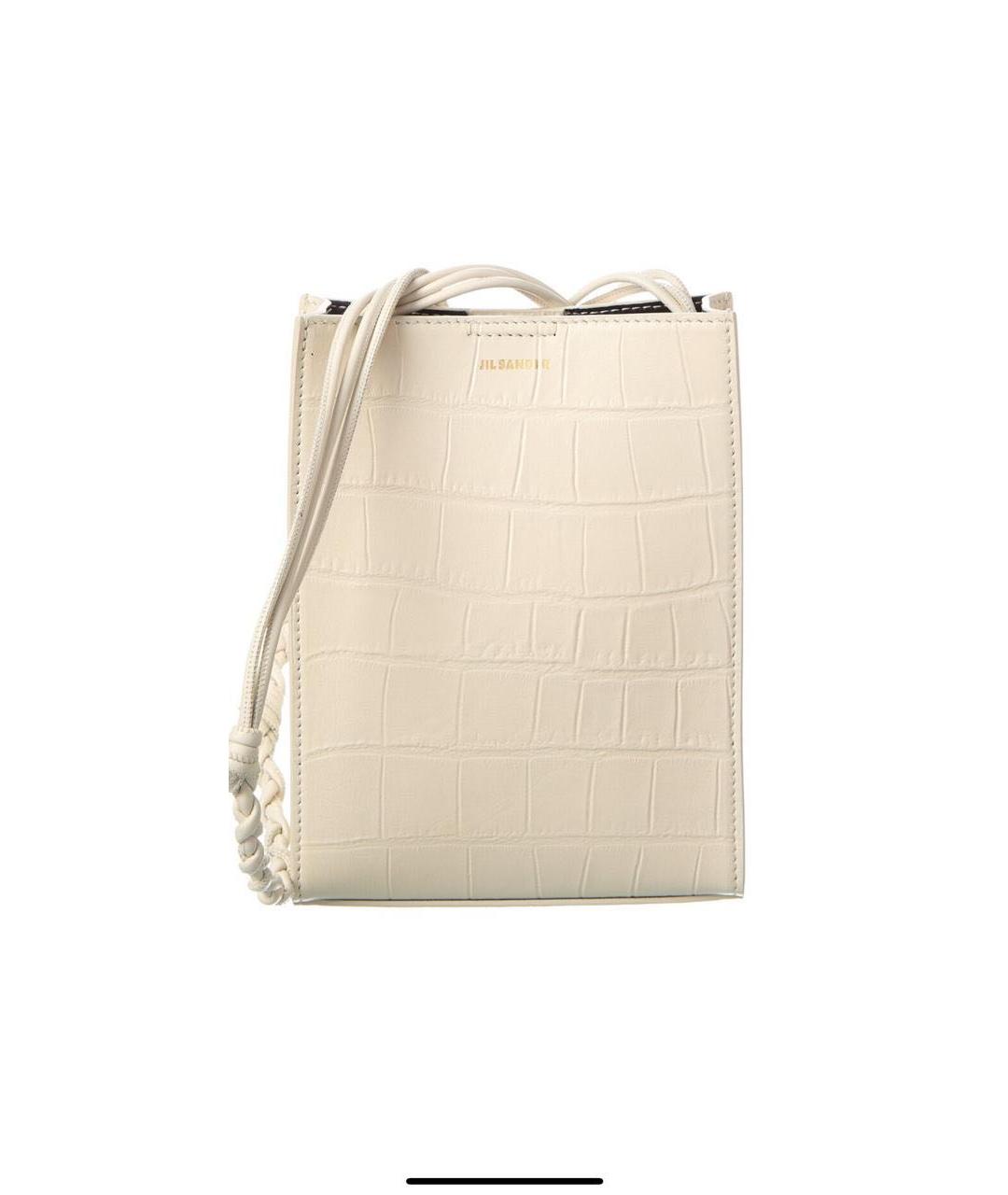 JIL SANDER Бежевая кожаная сумка через плечо, фото 5