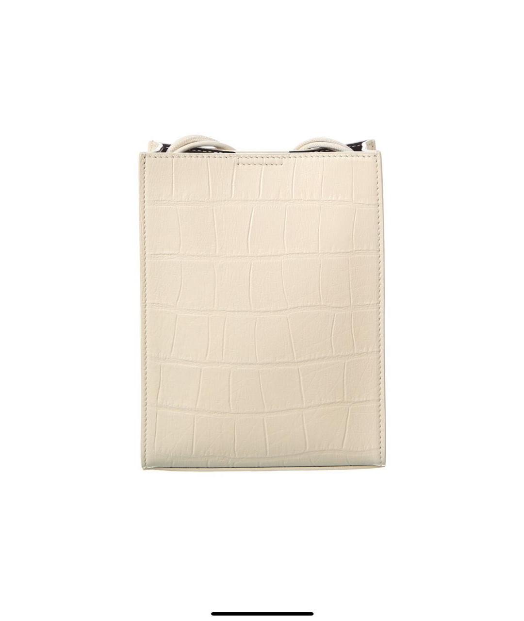 JIL SANDER Бежевая кожаная сумка через плечо, фото 3