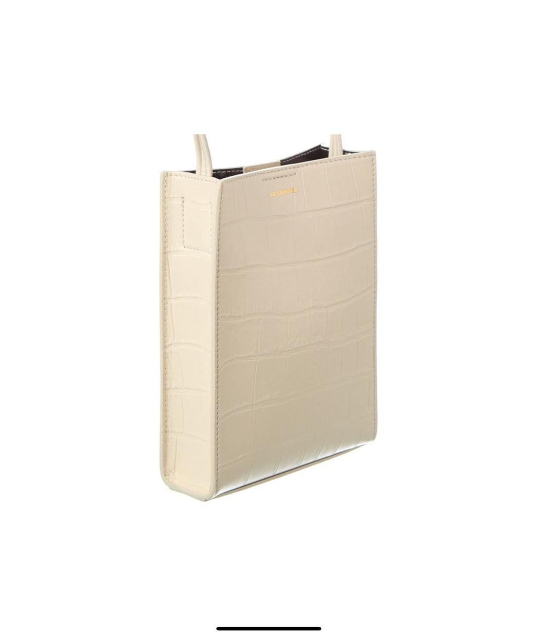 JIL SANDER Бежевая кожаная сумка через плечо, фото 2