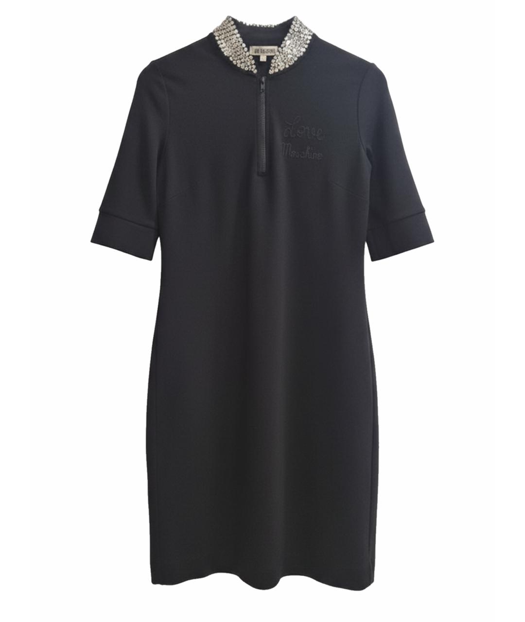 LOVE MOSCHINO Черное хлопковое коктейльное платье, фото 1