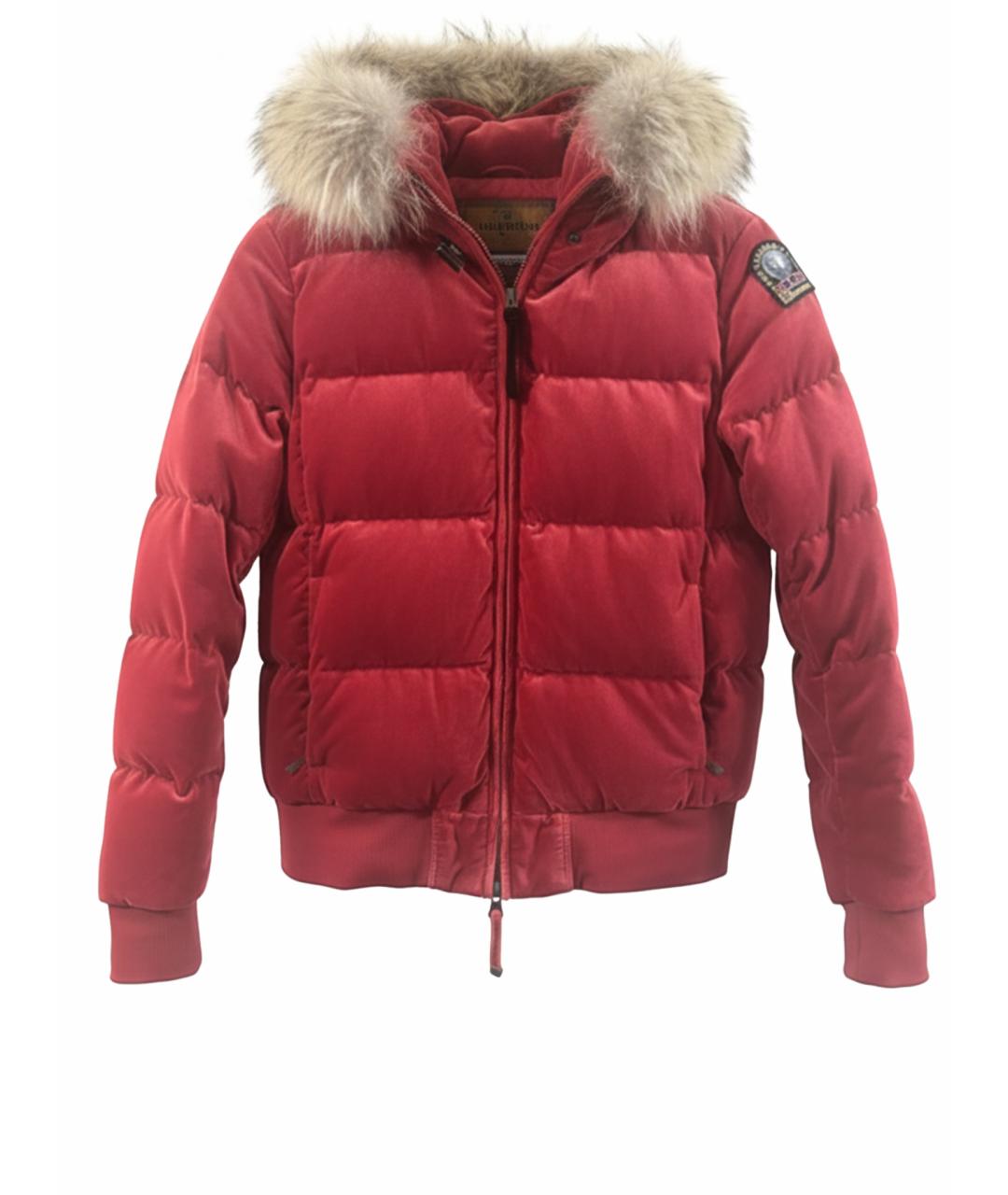 PARAJUMPERS Красный велюровый пуховик, фото 1