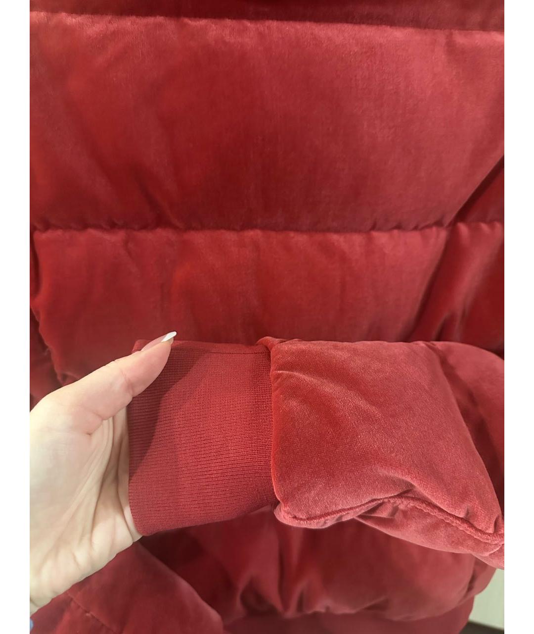 PARAJUMPERS Красный велюровый пуховик, фото 6