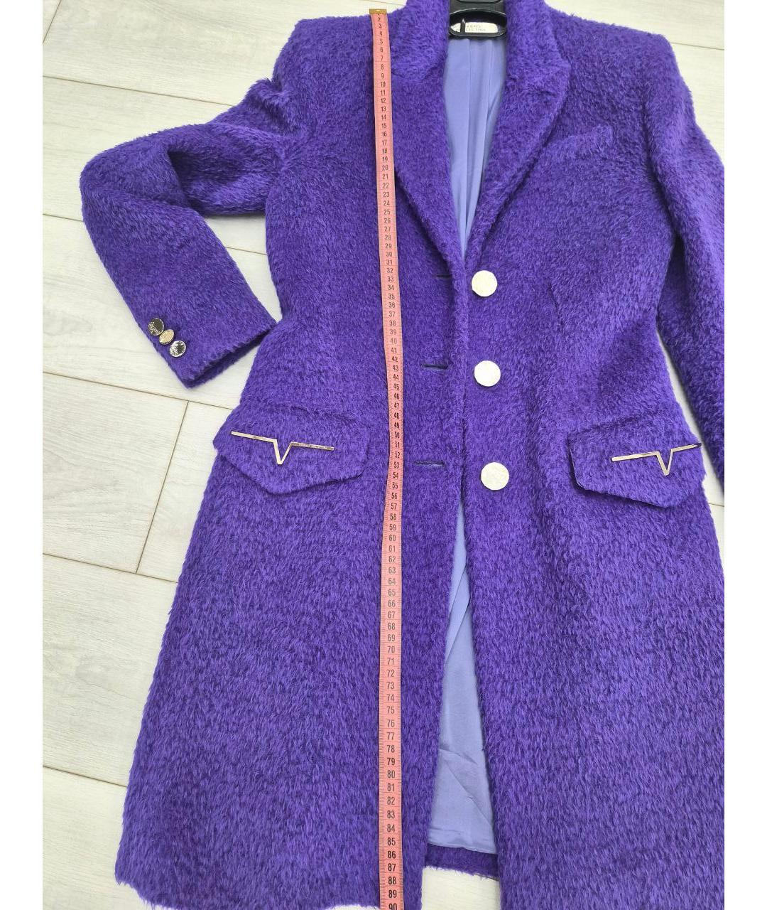VERSACE COLLECTION Фиолетовое меховое пальто, фото 3