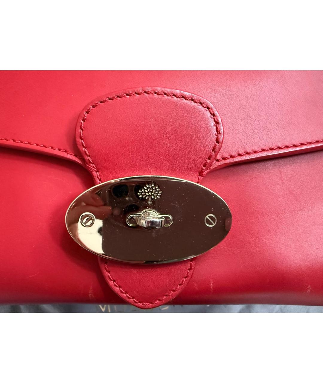 MULBERRY Красная кожаная сумка через плечо, фото 8
