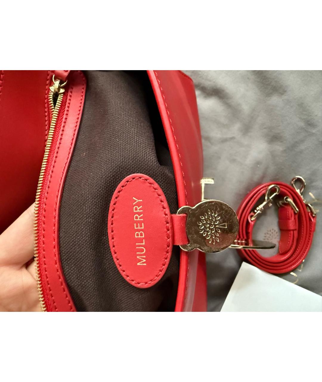 MULBERRY Красная кожаная сумка через плечо, фото 5