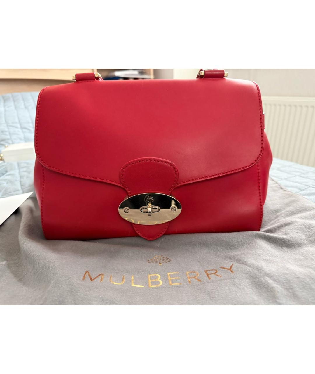 MULBERRY Красная кожаная сумка через плечо, фото 2