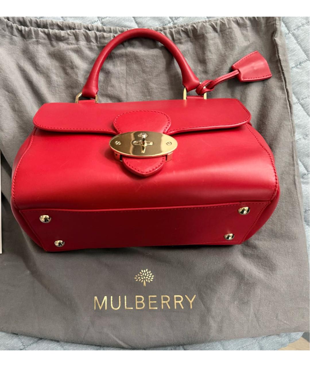 MULBERRY Красная кожаная сумка через плечо, фото 9