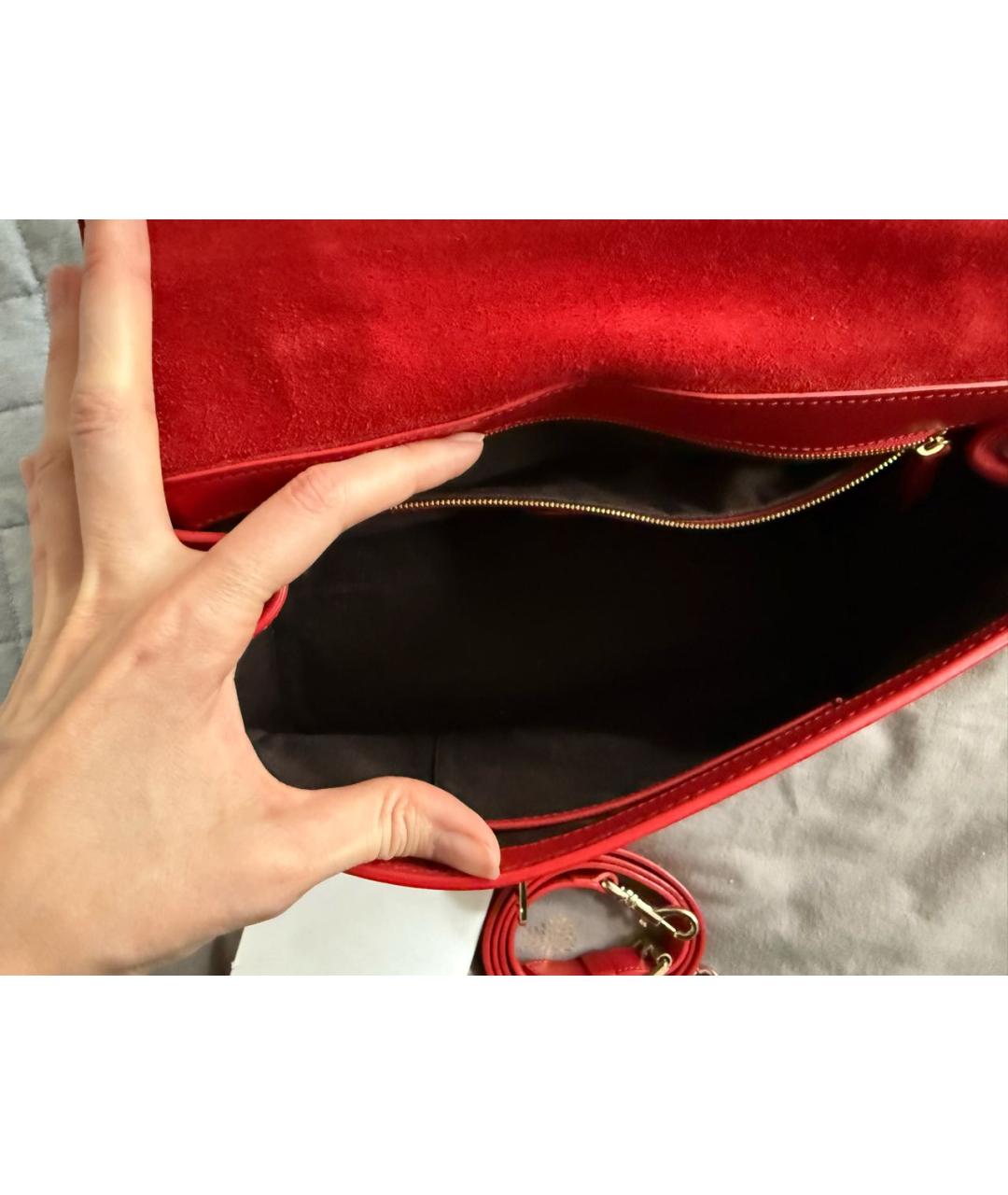 MULBERRY Красная кожаная сумка через плечо, фото 4