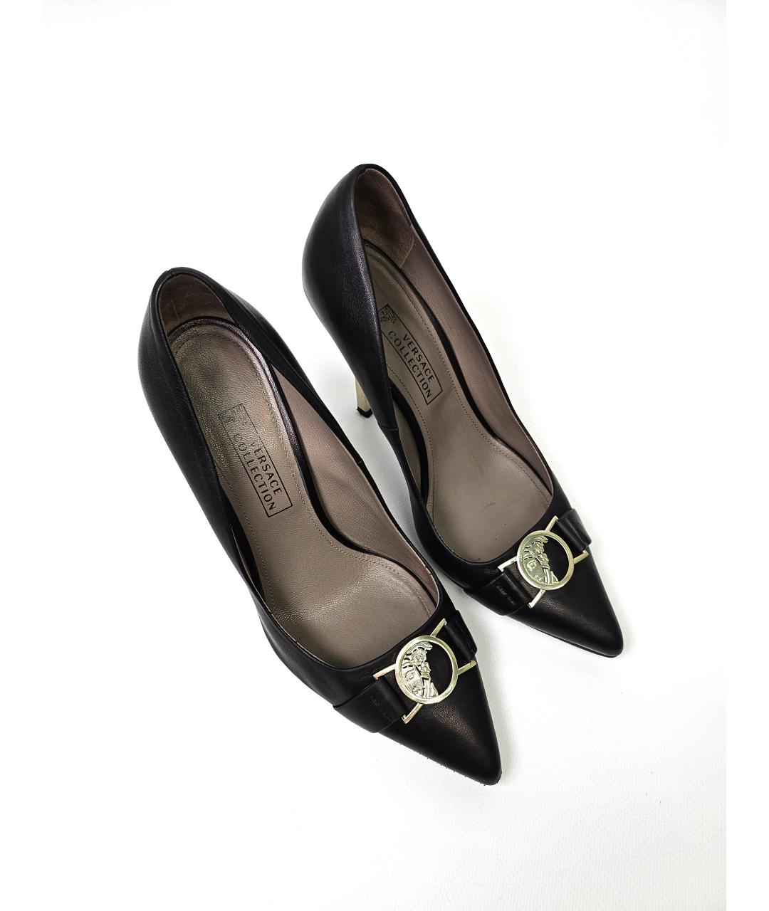 VERSACE COLLECTION Черные кожаные туфли, фото 3