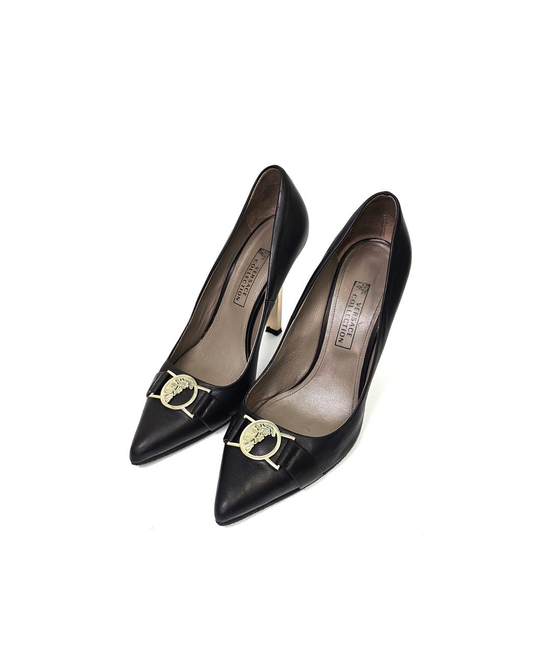 VERSACE COLLECTION Черные кожаные туфли, фото 5