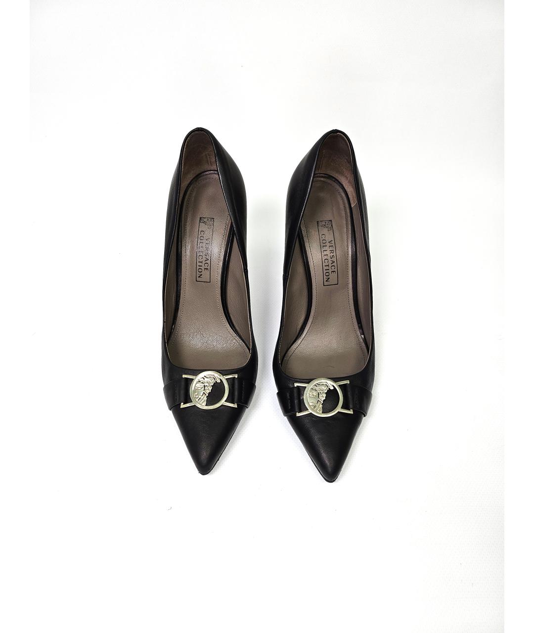 VERSACE COLLECTION Черные кожаные туфли, фото 2