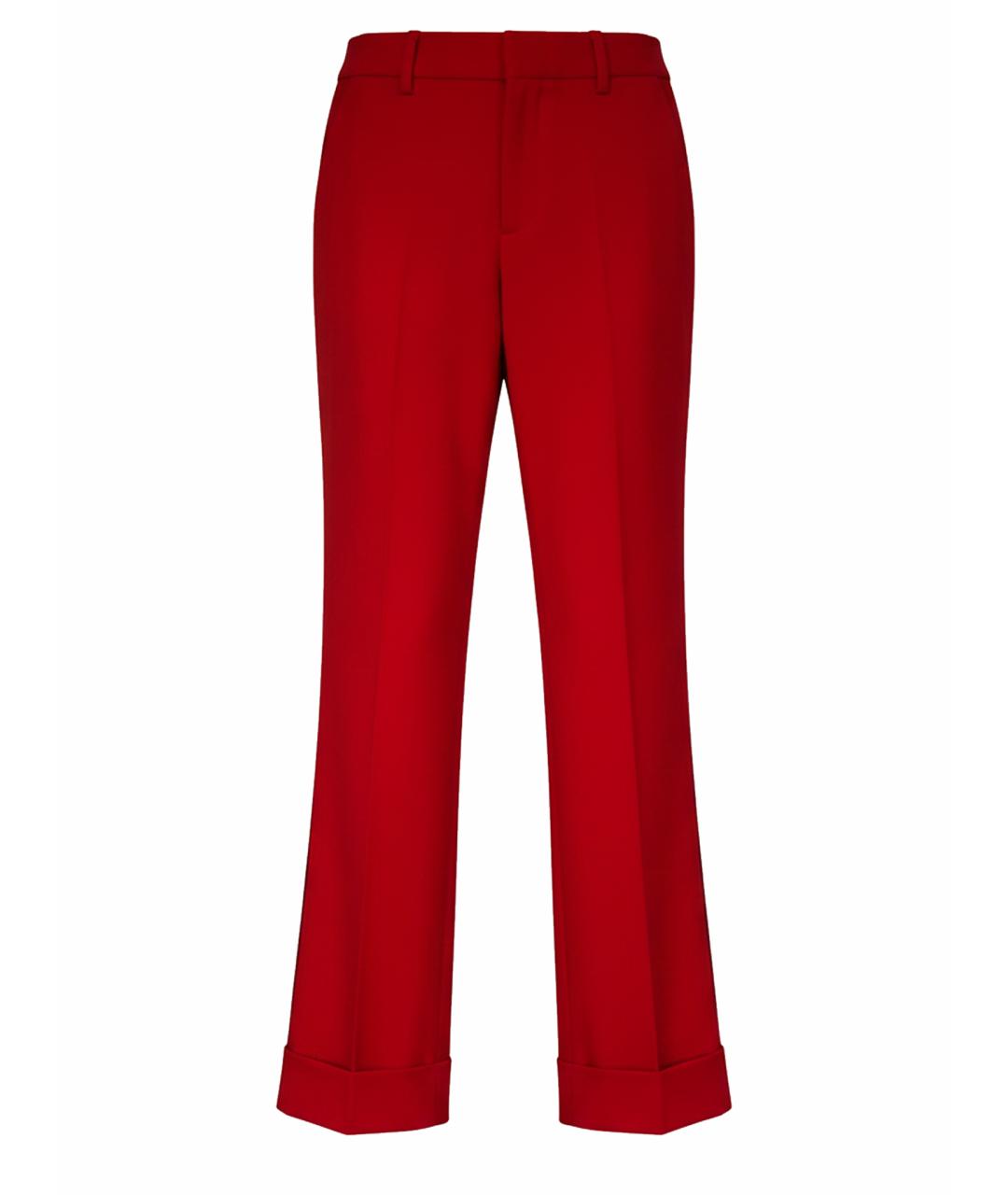 DOLCE&GABBANA Красные шерстяные прямые брюки, фото 1