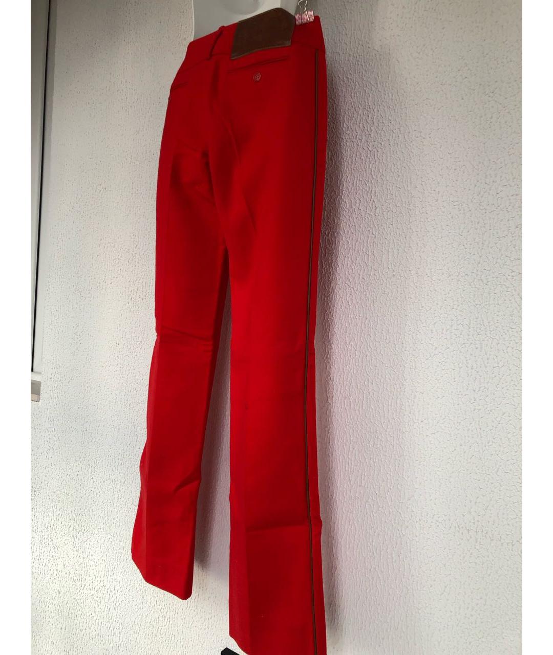 DOLCE&GABBANA Красные шерстяные прямые брюки, фото 7