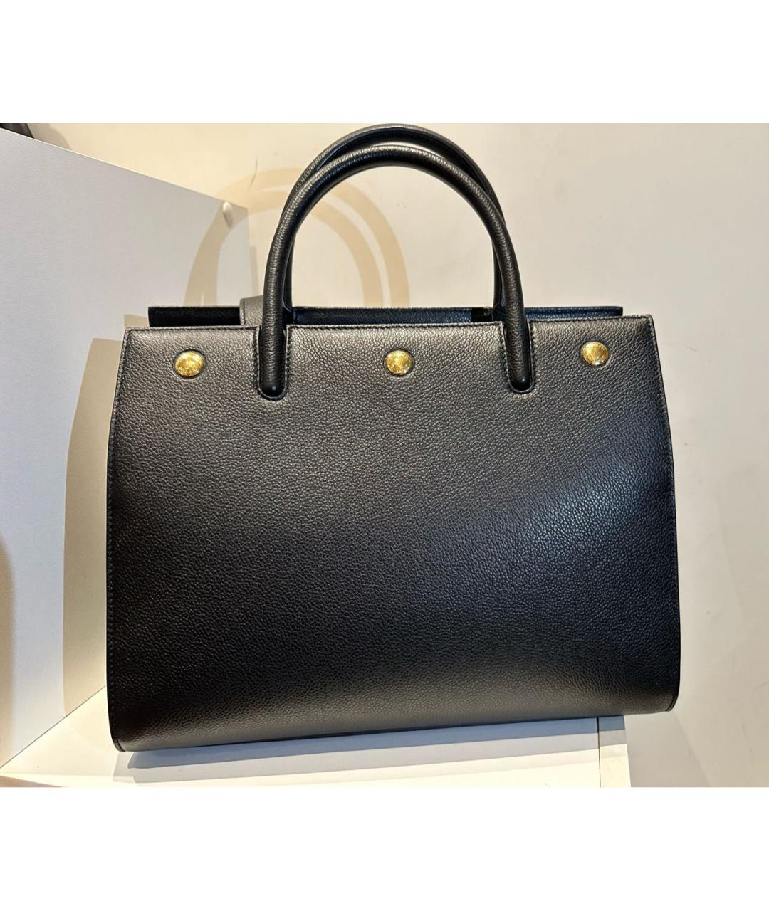 BURBERRY Черная кожаная сумка тоут, фото 3
