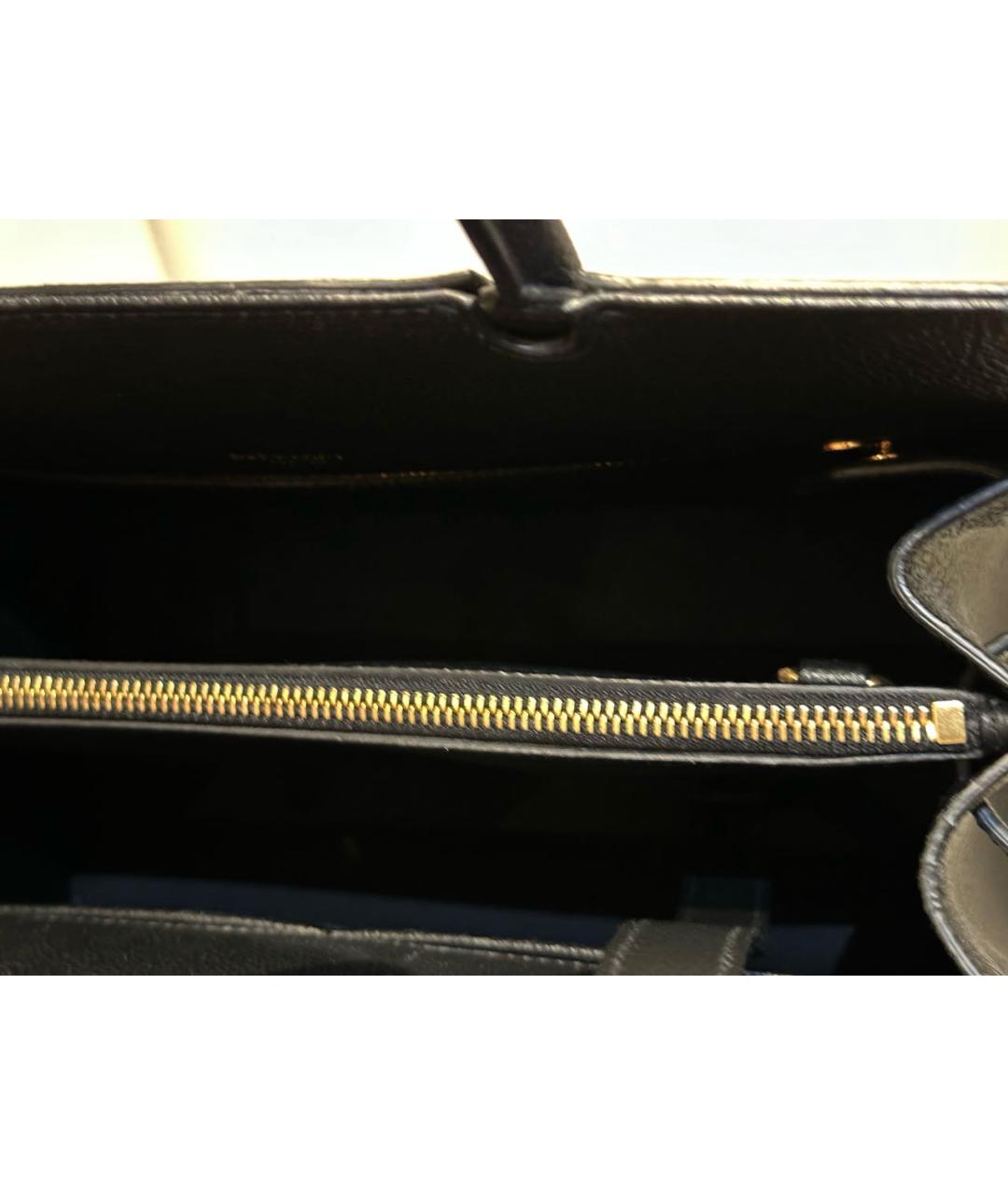 BURBERRY Черная кожаная сумка тоут, фото 4