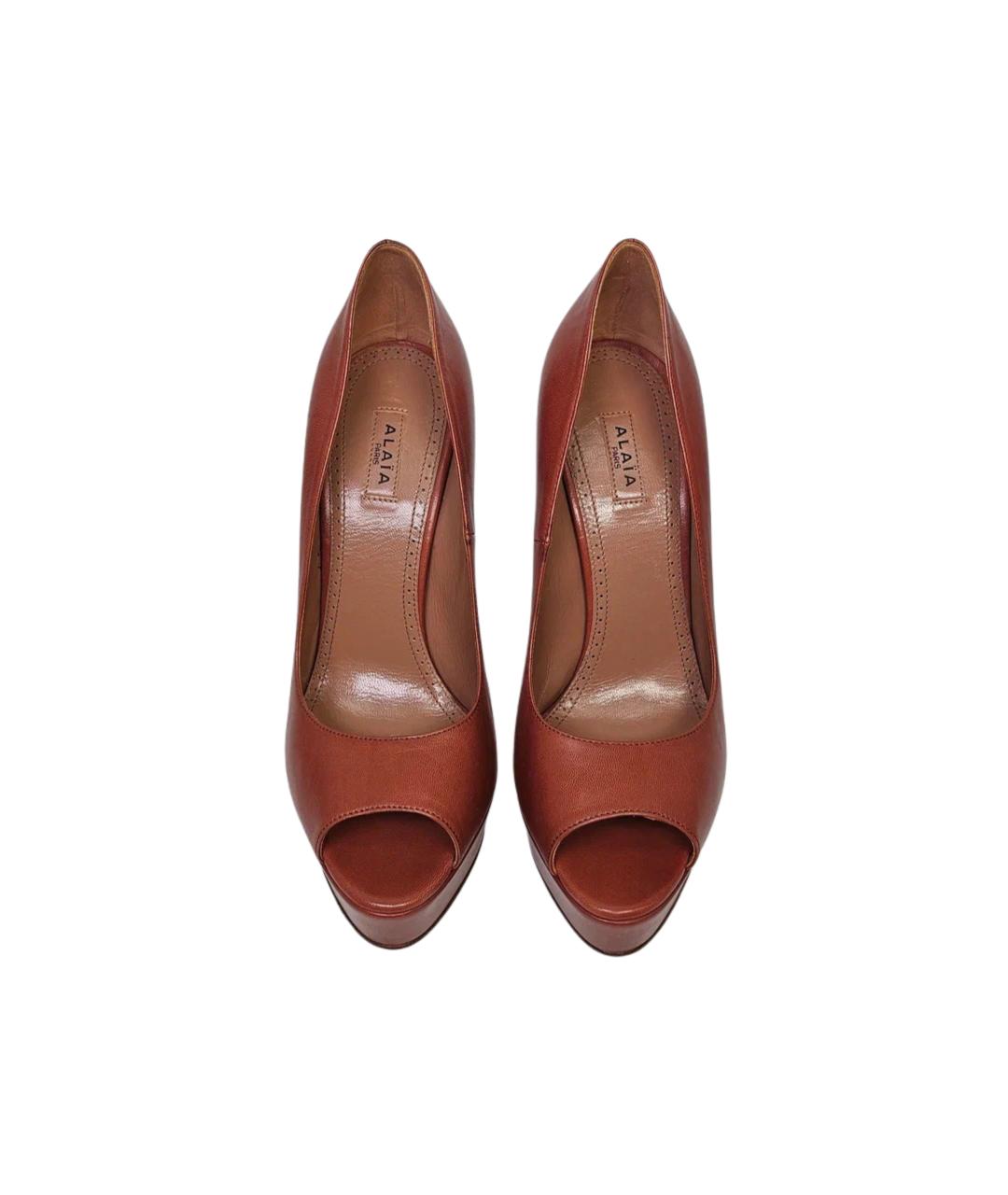 ALAIA Коричневые кожаные туфли, фото 3