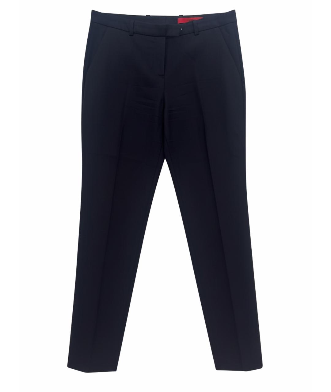 HUGO BOSS Темно-синие хлопковые прямые брюки, фото 1