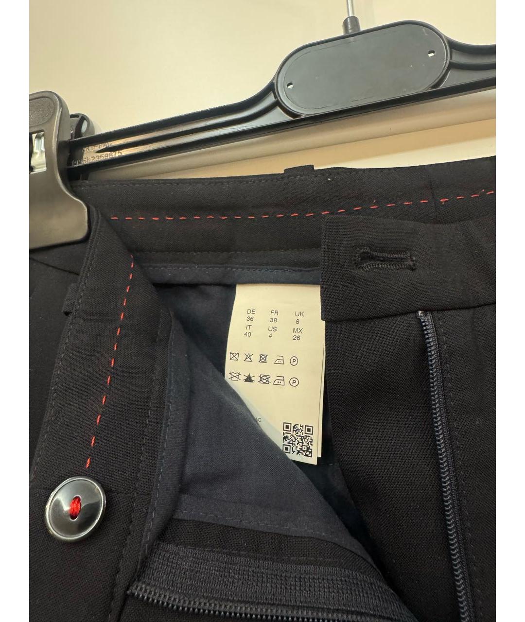 HUGO BOSS Темно-синие хлопковые прямые брюки, фото 4