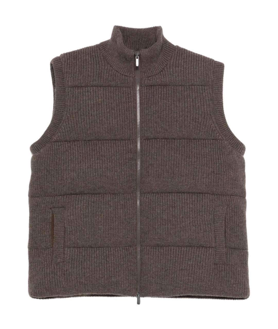 MC2 SAINT BARTH Коричневый шерстяной жилет, фото 1