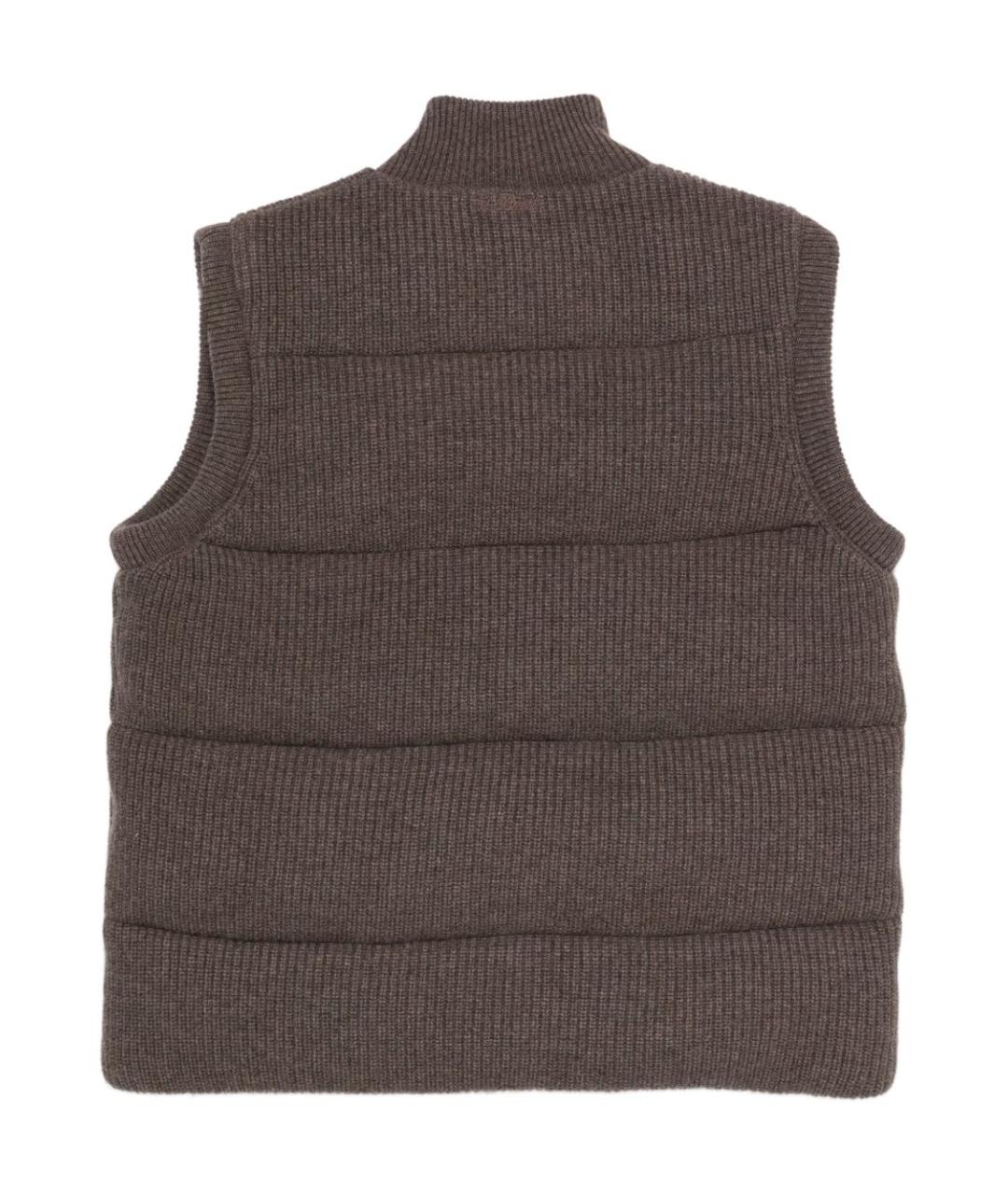 MC2 SAINT BARTH Коричневый шерстяной жилет, фото 3