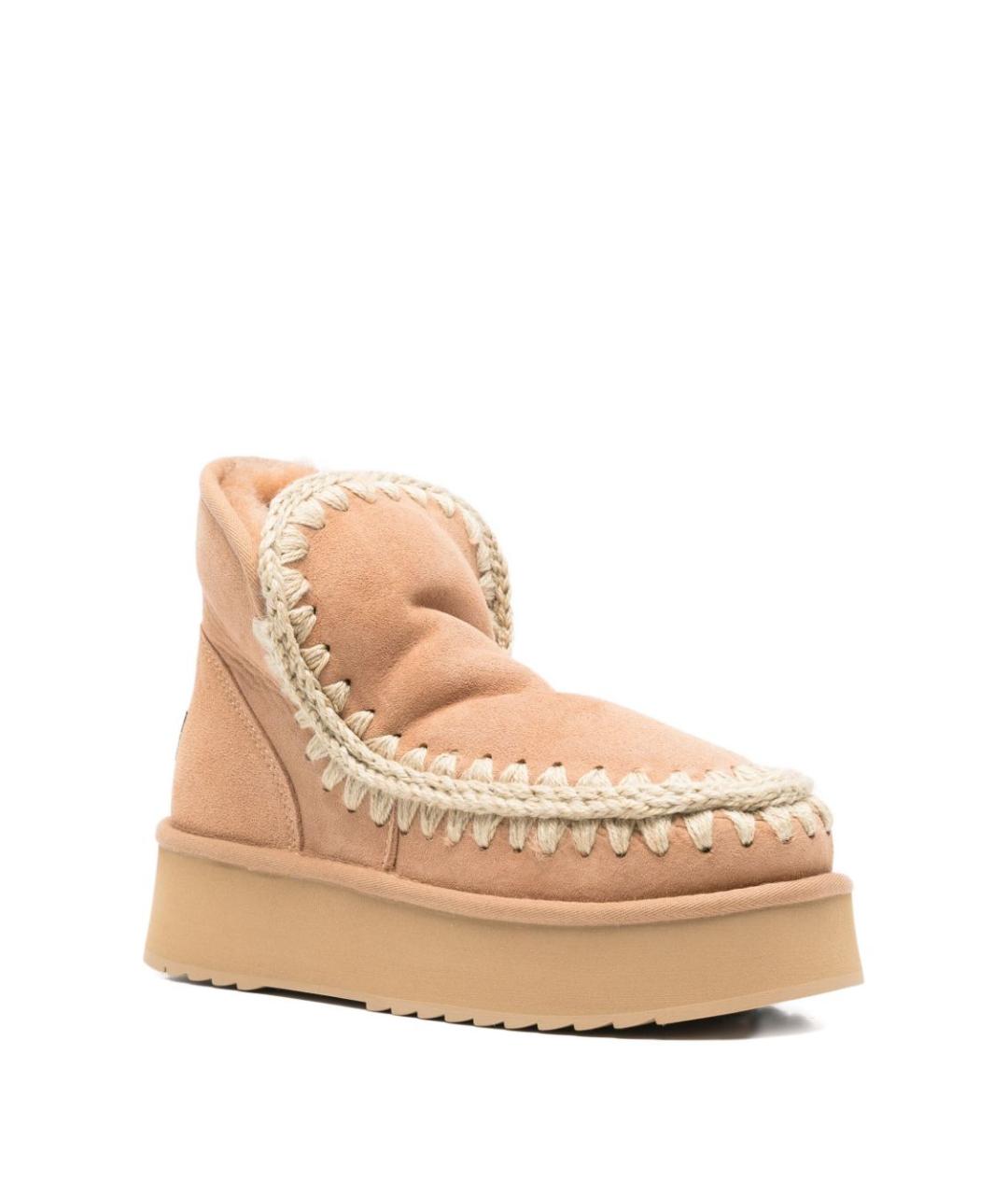 MOU Бежевые замшевые ботинки, фото 3