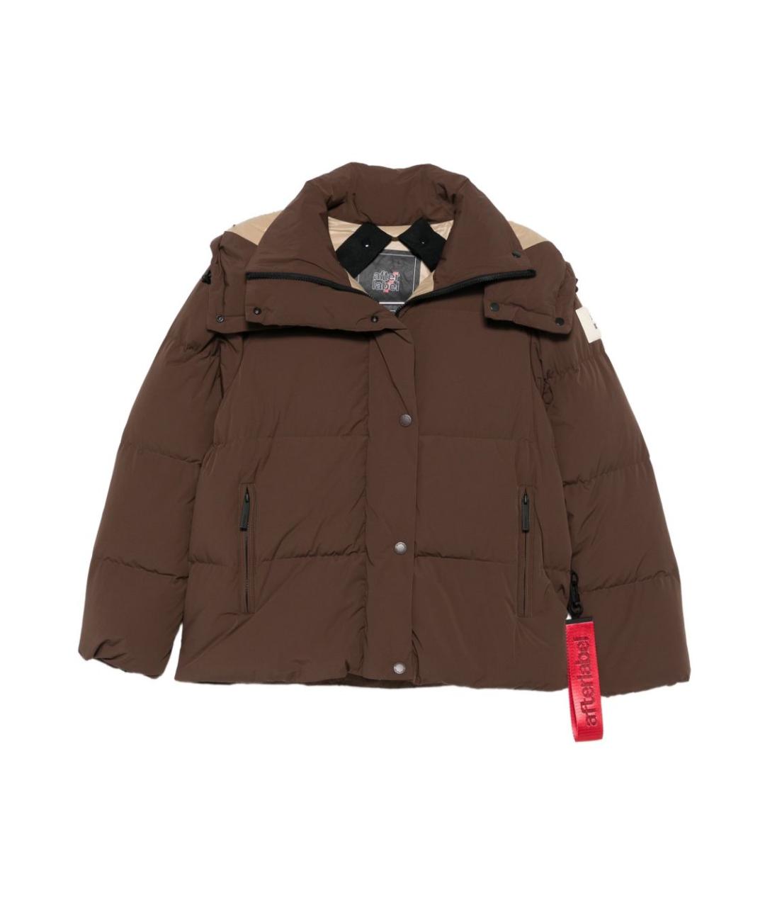 AFTER LABEL Коричневый полиамидовый пуховик, фото 1