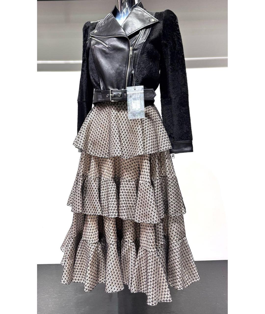 ALEXANDER MCQUEEN Бежевая полиэстеровая юбка миди, фото 3