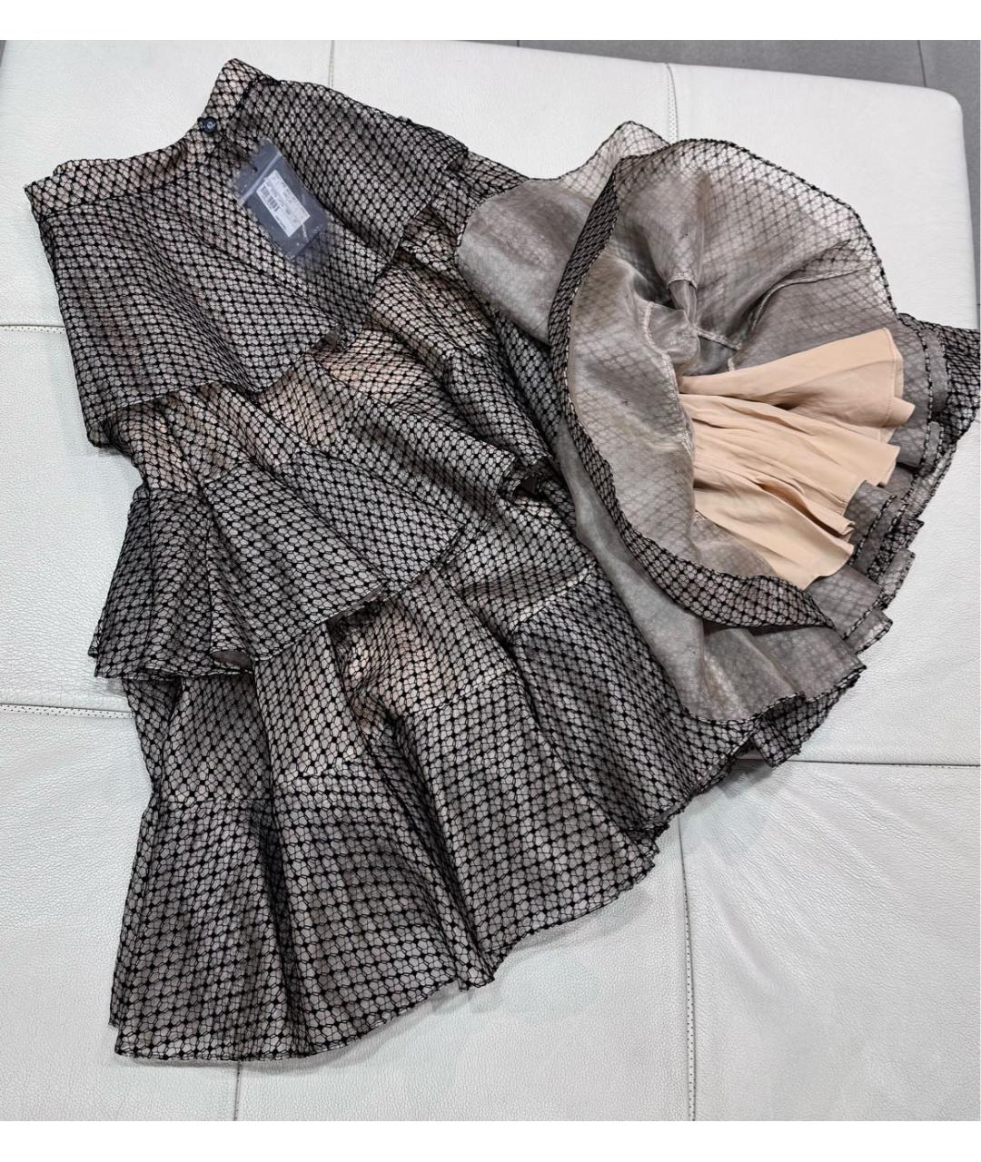 ALEXANDER MCQUEEN Бежевая полиэстеровая юбка миди, фото 5